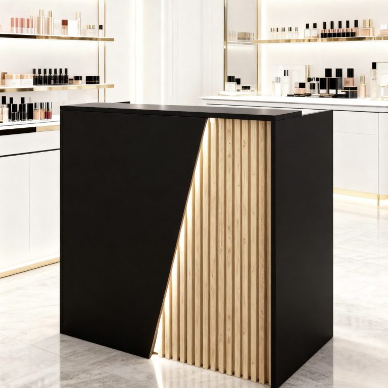 Empfangstheke Kosmetikstudio mit LED Elegante Empfangstheke für Kosmetikstudio mit LED Beleuchtung
