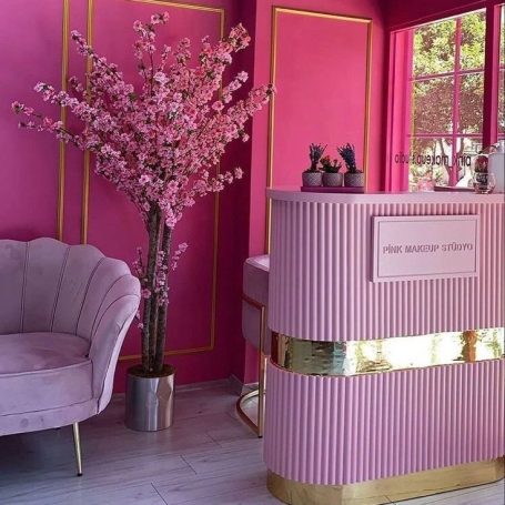Empfangstheke Friseursalon Empfangstresen Kosmetikstudio Empfangstheke Rosa